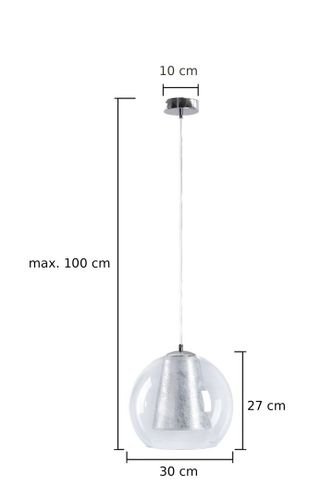 Lampa wisząca 1xE27 KULA SILVER 160 na Arena.pl