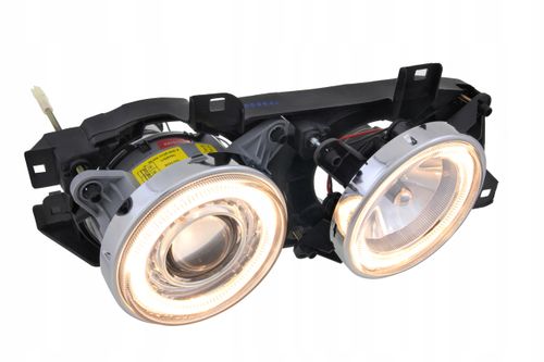 Reflektory lampy przednie BMW E32 E34 BLACK RINGI na Arena.pl