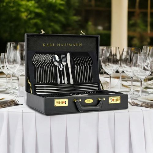 KOMPLET SZTUĆCÓW 72 EL WALIZKA DLA 12 OSÓB zestaw srebrne sztućce na Arena.pl