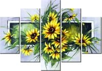 105CM 150CM OBRAZ 5 ELEM SŁONECZNIKI DRUK