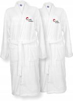 SZLAFROKI BIAŁE Z HAFTEM 2 szt unisex PREZENT personalizowany na święta