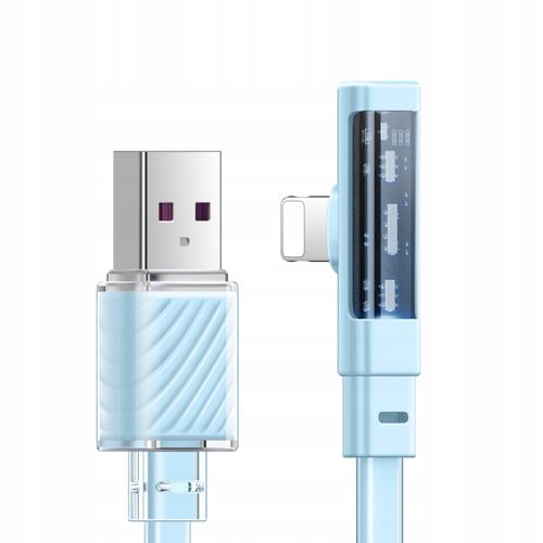 mcdodo kabel kątowy usb lightning płaski 36w do iphone 13 14 niebieski 1m na Arena.pl