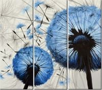 90CM 80 OBRAZ 3 ELEM NIEBIESKIE DMUCHAWCE ŚCIENNY