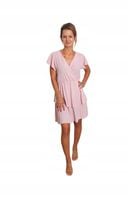 Super Wygodna Sukienka Pudrowy Róż Z Falbanką Z Gumką W Pasie 36 S