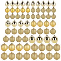 70x Bombki Choinkowe Świąteczne Nietłukące Złote Zestaw Bombek na Choinkę