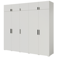 Szafa uchylna z nadstawką Napoli 5D 250 Biała (czarny uchwyt)