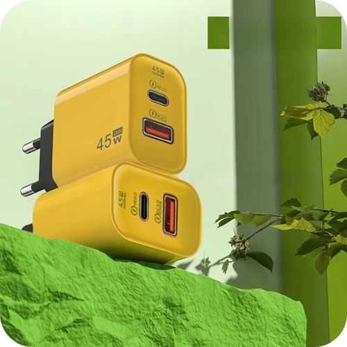SZYBKA ŁADOWARKA SIECIOWA USB TYPE-C GaN 45W QC 3.0 PD do TELEFONU LAPTOPA na Arena.pl