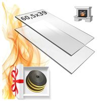 SZKŁO DO KOMINKA WYMIAR 60,5x39 SZYBA ŻAROODPORNA DO KOMINKA PIECA KOZY