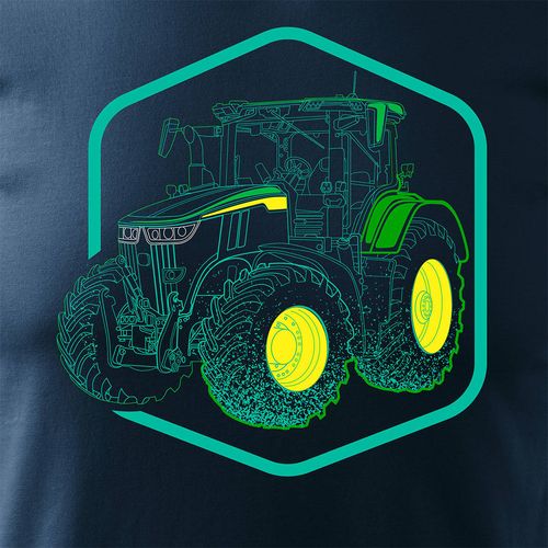 Koszulka z traktorem John Deere koszulka dla rolnika męska granatowa REGULAR XL na Arena.pl
