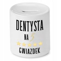 Skarbonka Dla Dentysty Na Pięć Gwiazdek Prezent Z Nadrukiem Ze Zdjęciem