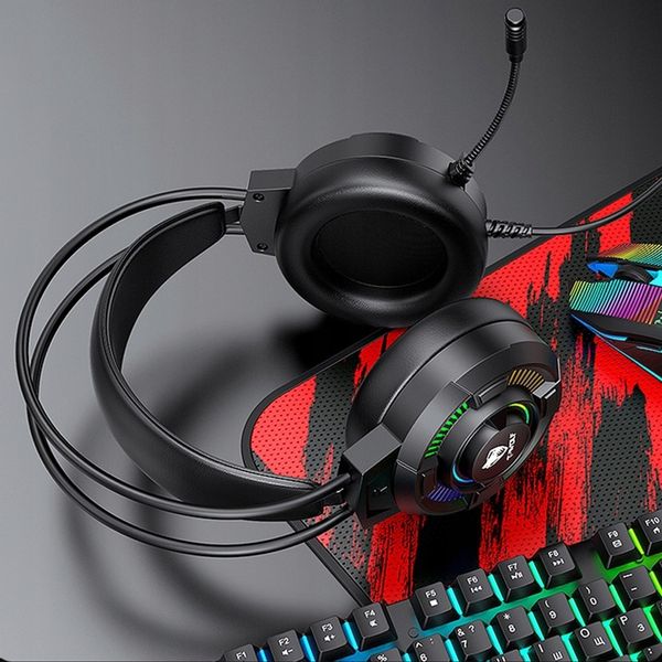 SŁUCHAWKI Z MIKROFONEM GAMINGOWE DO GRANIA DLA GRACZY NAUSZNE RGB USB 7.1 zdjęcie 9