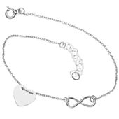 Bransoletka Nieskończoność Serce 19+4cm Srebro 925