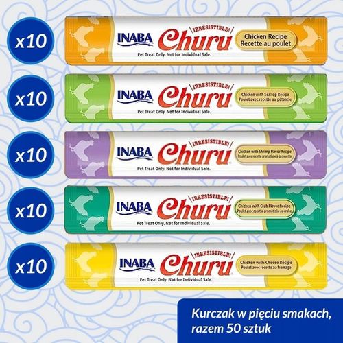 Inaba Cat Churu 50x14g (700g) Kremowy Przysmak Dla Kota Mix Z Kurczakiem na Arena.pl