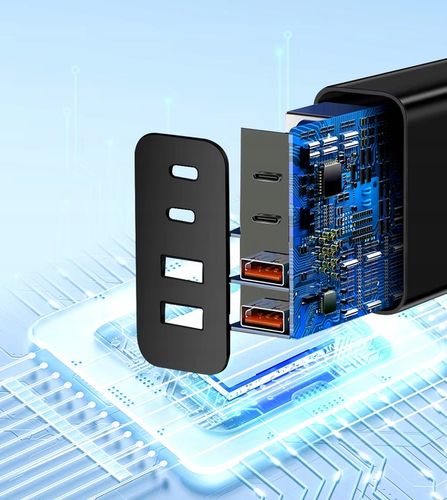 SZYBKA ŁADOWARKA SIECIOWA GNIAZDO 2x USB 2x USB-C QC 3.0 PD 65W UNIWERSALNA na Arena.pl