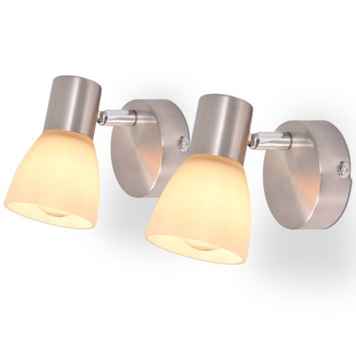 Lampy ścienne, 2 szt, E14, srebrne na Arena.pl