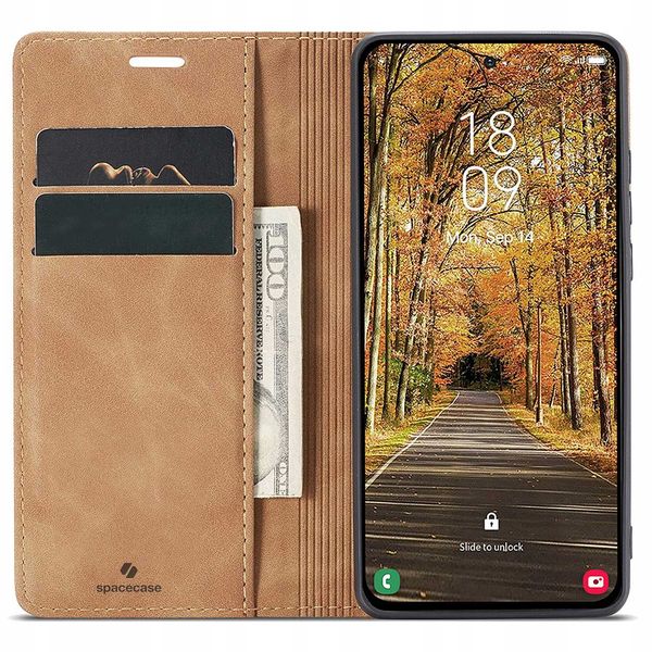 Spacecase Wallet Galaxy S25 Edge Light Brown zdjęcie 9