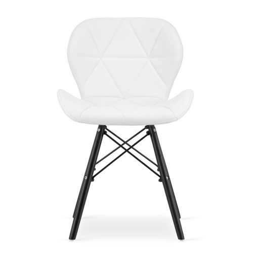 Krzesło LAGO ekoskóra - białe / nogi czarne x 3 na Arena.pl