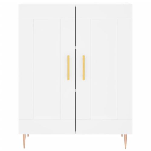 Witrynka, biała, 69,5x34x180 cm, materiał drewnopochodny na Arena.pl