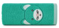Bawełniany ręcznik Baby71 70X140 cm miętowy 450 g/m² kaptur