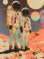 Plakat 15x20cm Astrounauci Kosmonauci
