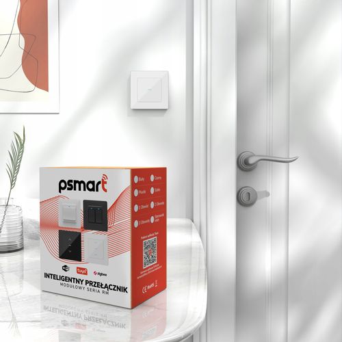 Przełącznik Włącznik 1 obwód ZigBee TUYA Przycisk PSMART RM Biały Szkło na Arena.pl