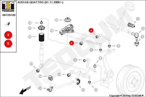 AUDI A8 TULEJA WAHACZA PRZEDNIEGO GO TYLNY 4E2 4E8 na Arena.pl