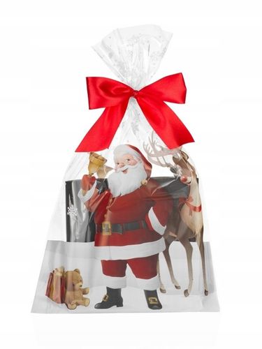 Worki celofanowe torebki foliowe PREZENTY ŚWIĄTECZNE MIKOŁAJKI 25x40 50 szt na Arena.pl