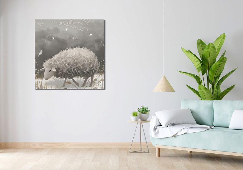 Obraz 90x90cm Bujna Owca zdjęcie 2