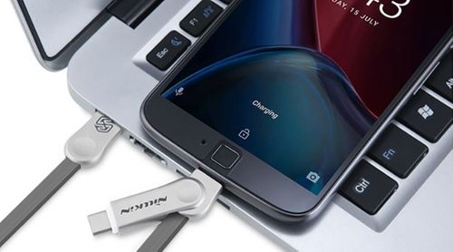 KABEL ŁADOWARKA MICRO USB TYP C USB-C 2W1 PŁASKI na Arena.pl