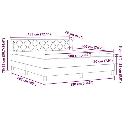Łóżko sprężynowe z materacem Cream 90x200 cm Fabric z materacem na Arena.pl