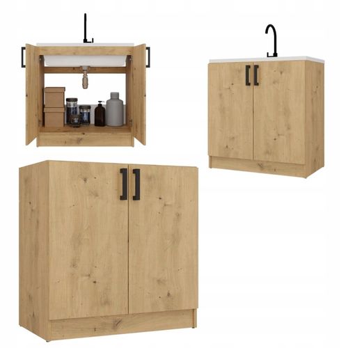 SZAFKA KUCHENNA DOLNA POD ZLEWOZMYWAK KATIA 80 CM DĄB ARTISAN na Arena.pl