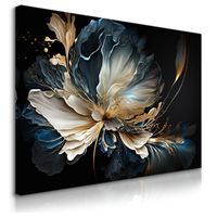 Obraz Do Salonu Kwiaty Styl Glamour Abstrakcja Akwarele 90cm x 60cm