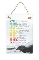 Myśl, rozwijaj, trenuj – biały – Obraz – Tabliczka motywacyjna 20×30