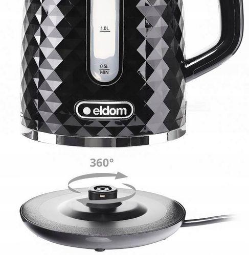 Czajnik elektryczny bezprzewodowy czarny ELDOM C280B 1,7L 2200W cichy MOCNY na Arena.pl