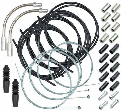 MAXI zestaw - linki, pancerze, końcówki, fajki, gumy - na cały rower na Arena.pl