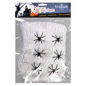 pajęczyna biała 60g + 2 pająki halloween