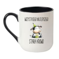 KUBEK "WSZYSTKIEGO NAJLEPSZEGO STARA KROWO" Wzór - Elegant Coffee Czarny 330 ml
