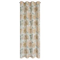 Zasłona na przelotkach z lnem w kwiaty KARLA 140X250 naturalna