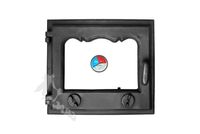 DRZWI D1 LEWE - 33X38 CM + TERMOMETR 0-250°C żeliwne do pieca piecowe kaflowe