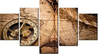 75CM 120 OBRAZ 5 ELEM MAPA ŚWIATA ŚCIENNY DRUK