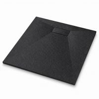 Brodzik 80x80 prysznicowy czarny kwadratowy docinany niski SMC + syfon