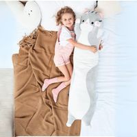 Kot maskotka pluszak parówka długi szary kicia duży miękki prezent 110 cm