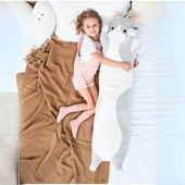 Kot maskotka pluszak parówka długi szary kicia duży miękki prezent 110 cm