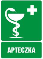 Tabliczka Znak BHP Apteczka Pierwszej Pomocy PCV 14,8x10,5cm Pomoc Medyczna