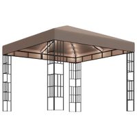 Altana ze sznurem lampek LED, 3x3 m, kolor taupe