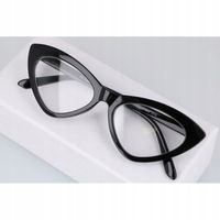 Okulary Kocie Oczy Zerówki Damskie czarne