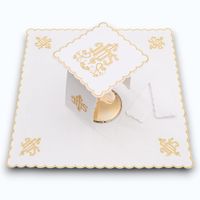 Fiolet Bielizna Kielichowa Haftowana Komplet Liturgiczny