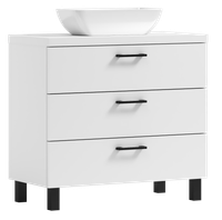 Szafka łazienkowa ROMA 60  biała z umywalką Lara (W2)