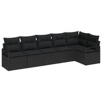 Zestaw Sof 6 pcs Czarny polirattan