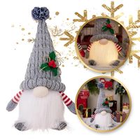 krasnal skrzat świecący na baterie boże narodzenie 26cm szary ksn76